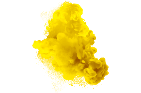 a yellow substance on a white background