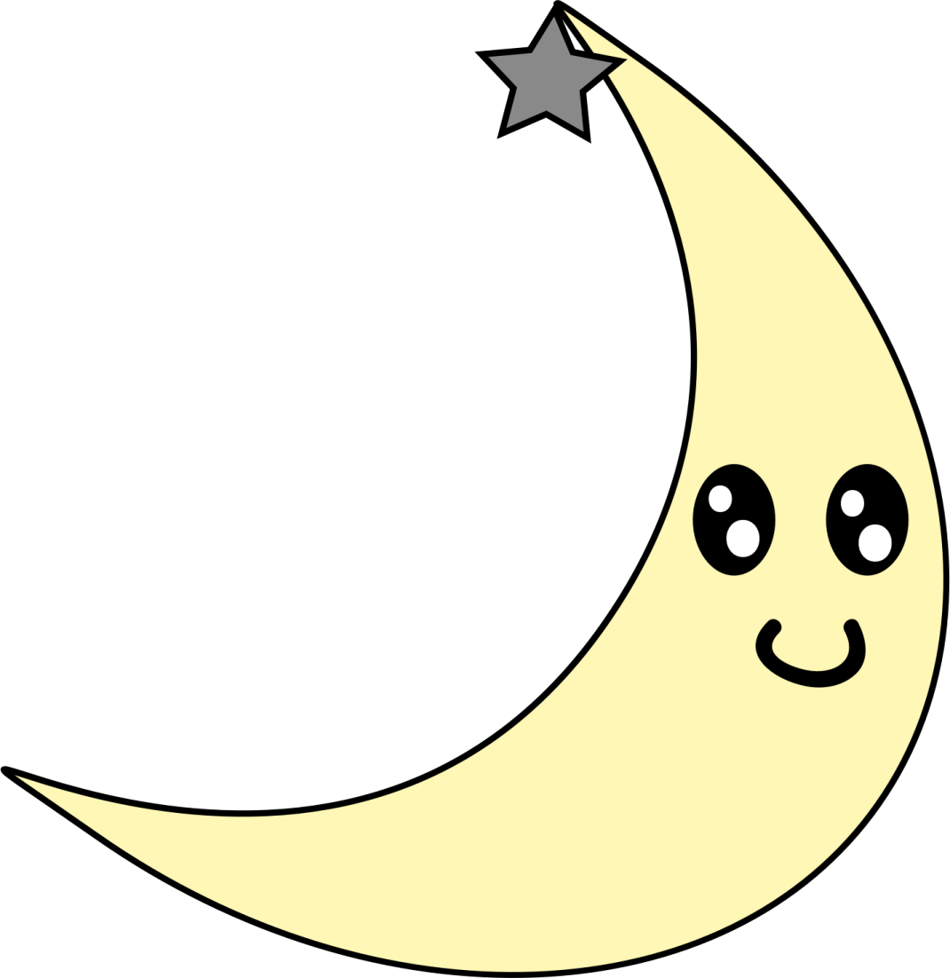 a cartoon moon with a smiling face