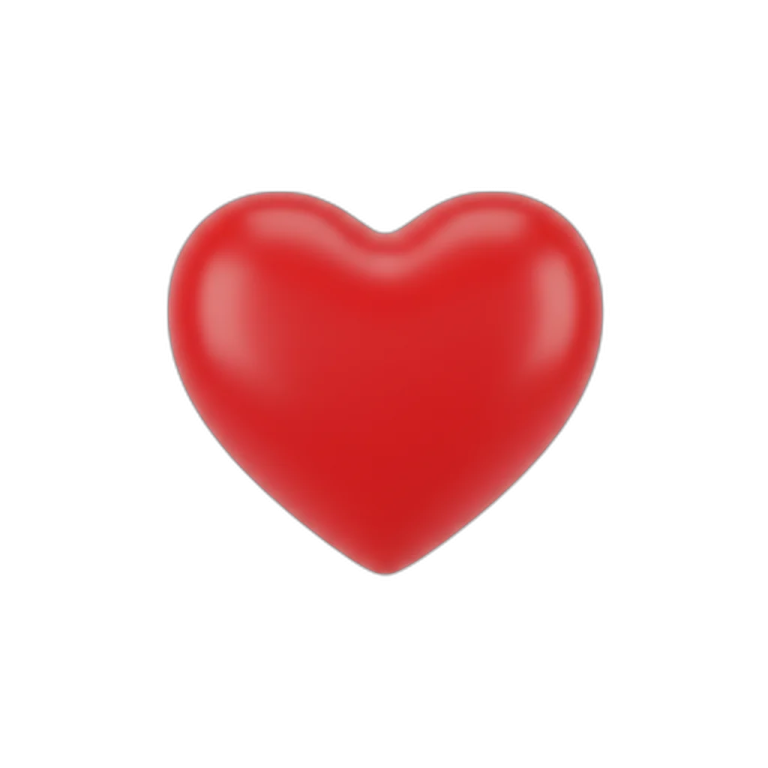 a red heart on a white background