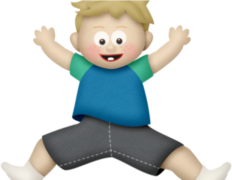 a boy with his hands up in the air