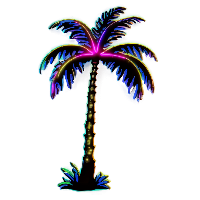 a colorful palm tree on a white background