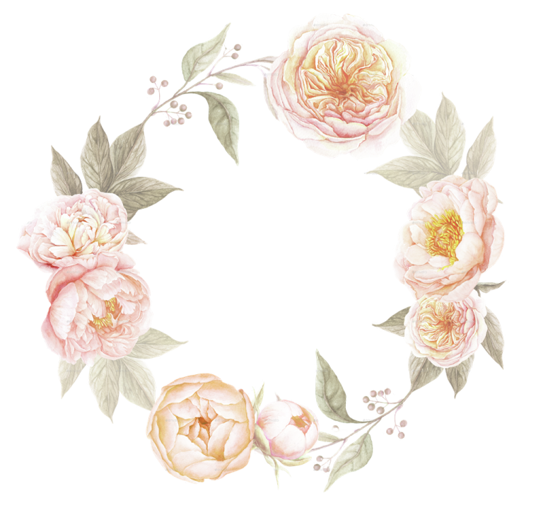 watercolor floral wreath clipart