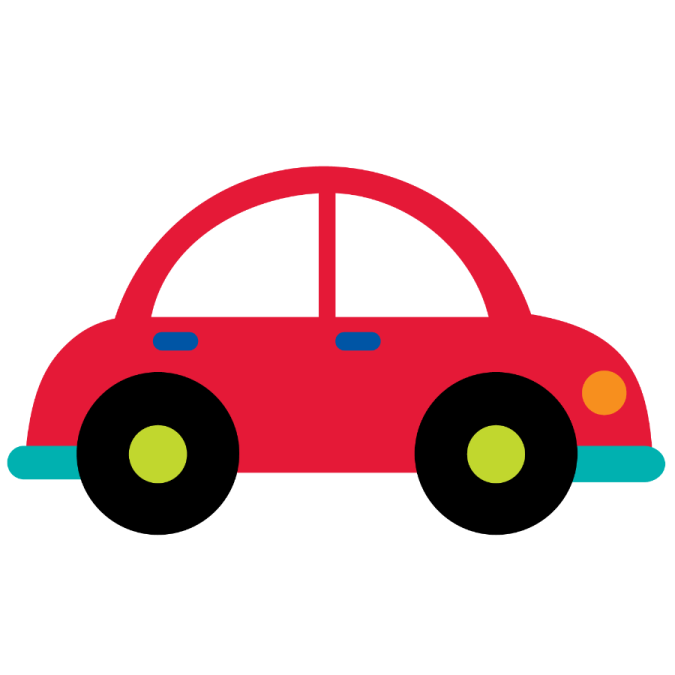 a red car on a white background