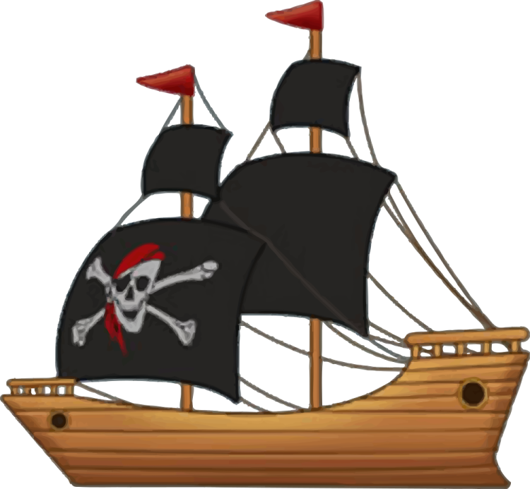 a pirate ship with a skull on it