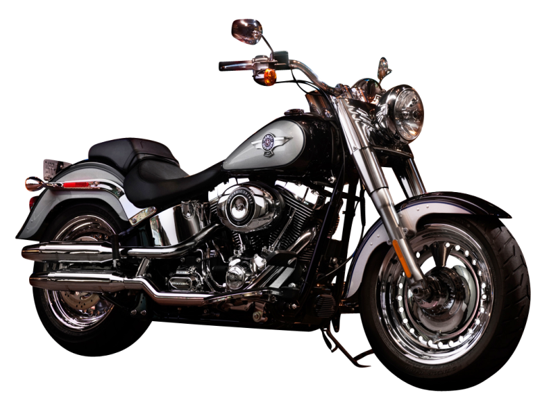 a black and silver motorcycle on a white background