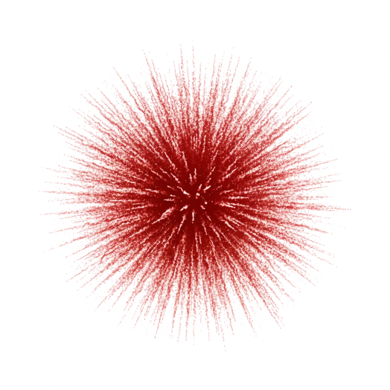 a red explosion on a white background