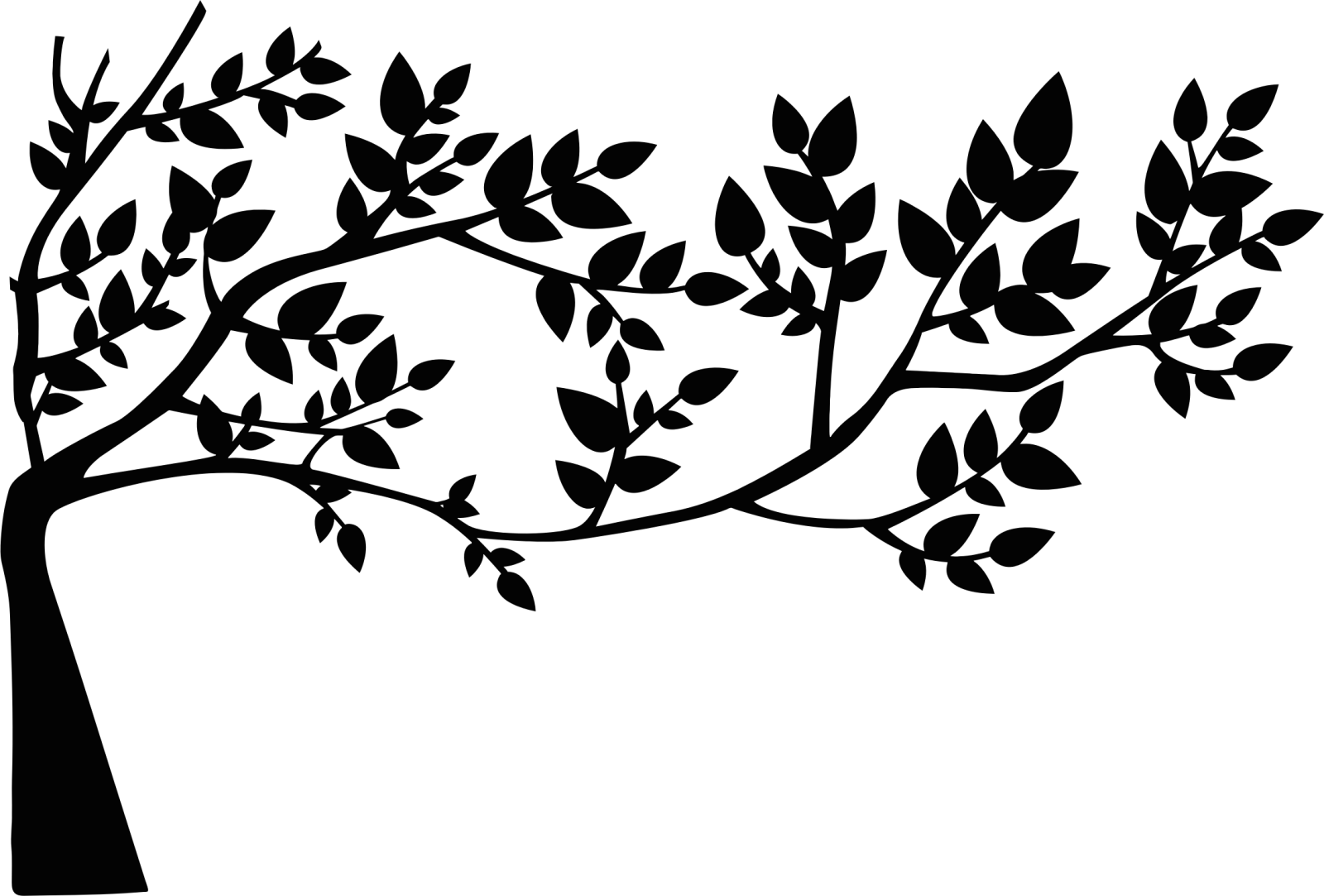 a black and white silhouette of a tree