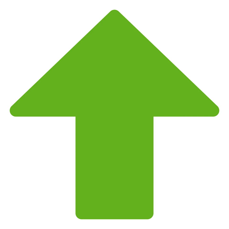 a green arrow pointing up