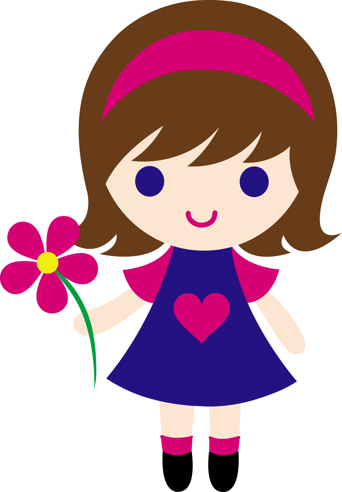 a little girl with a flower in her hand