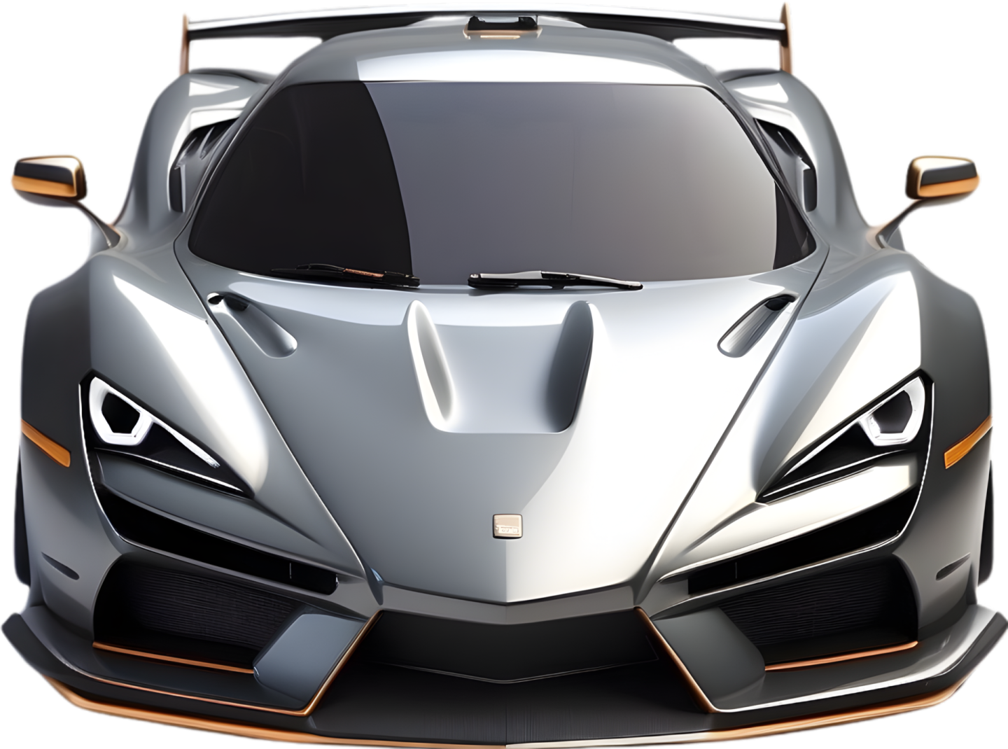 a silver and orange sports car