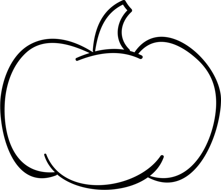 a black and white outline of a pumpkin