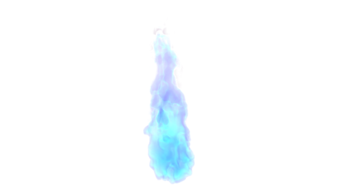 a blue flame on a white background