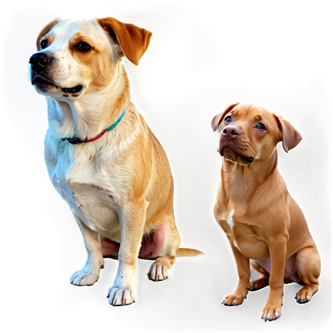 two dogs sitting next to each other dog