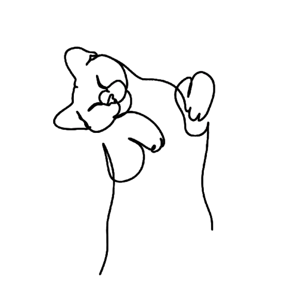 a black and white drawing of a dog