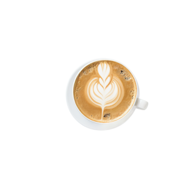 a cup of coffee on a white background