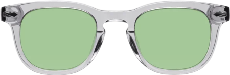 a pair of glasses with green lenses