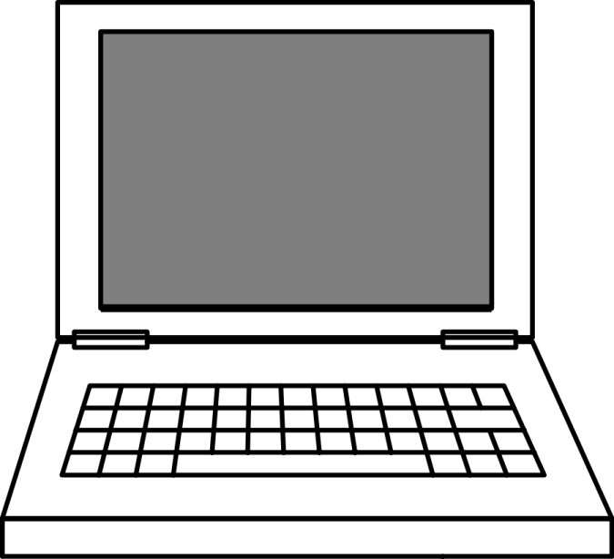 a laptop with a blank screen