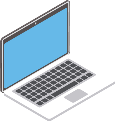 a laptop with a blue screen