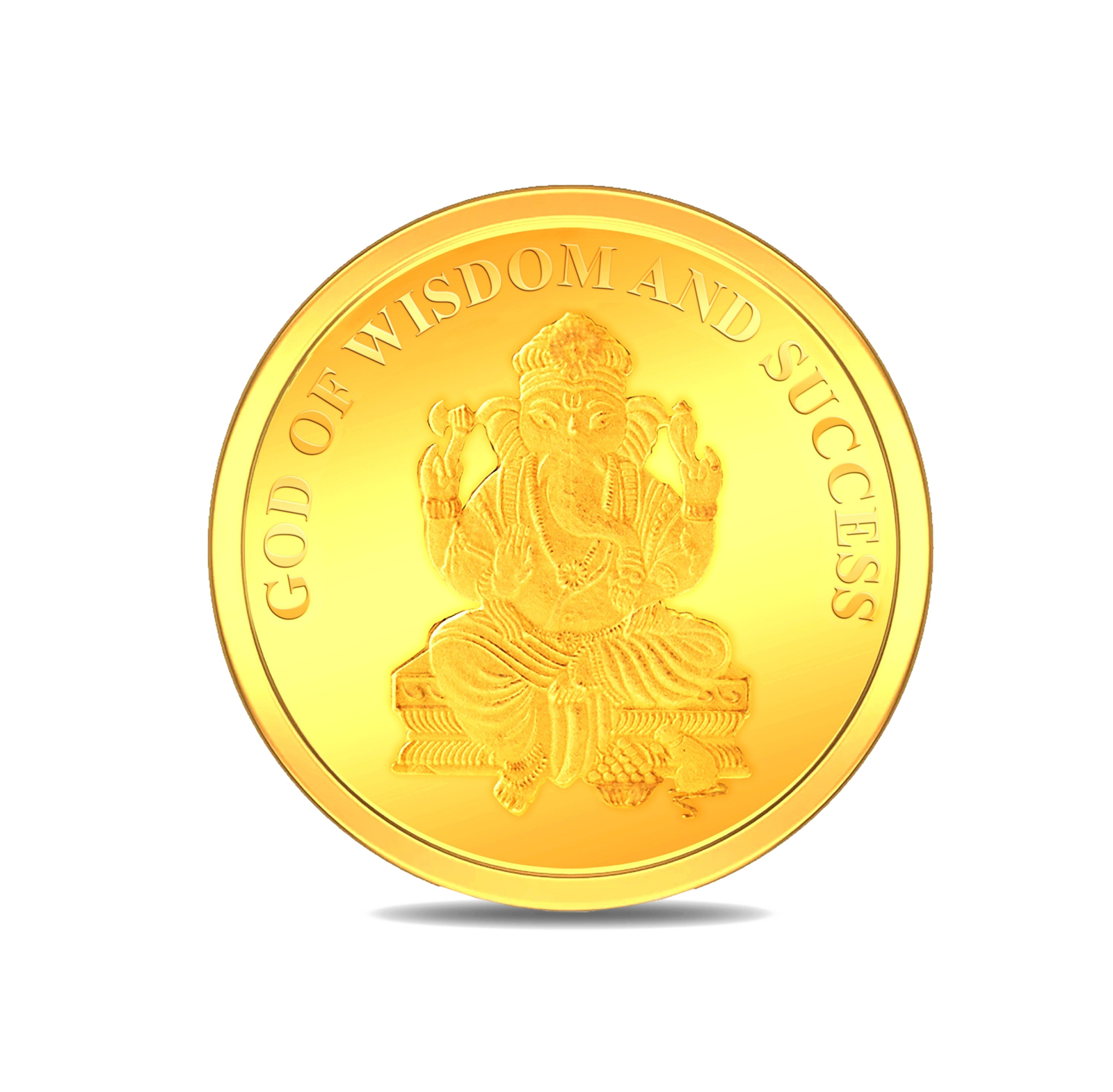 a gold coin on a white background