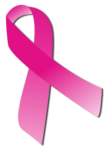 a pink ribbon on a white background