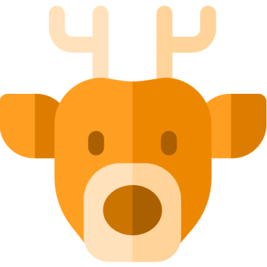 a reindeer head with horns
