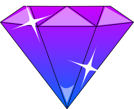 a purple diamond on a white background