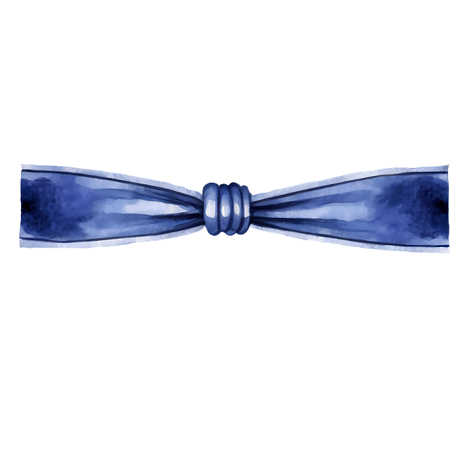 a blue bow tie on a white background