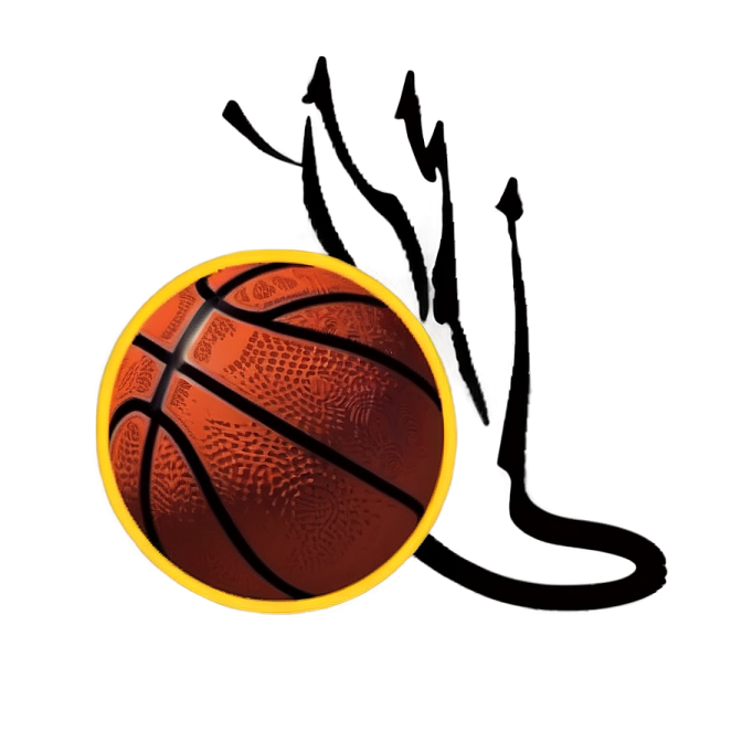 a basketball ball with an orange and black design on it