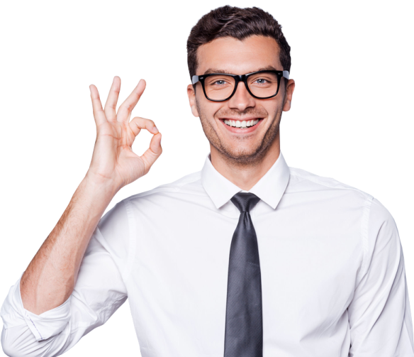 a man in a white shirt and tie holding up his peace sign
