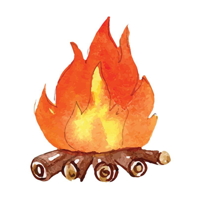 an illustration of a campfire