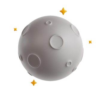 a white sphere with yellow stars around it