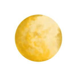a yellow moon on a white background