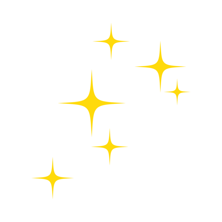 a black and white image of four stars