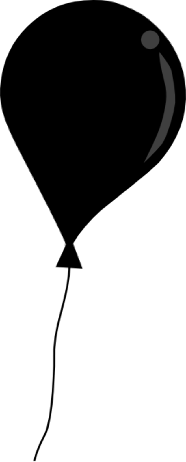 a black balloon on a white background