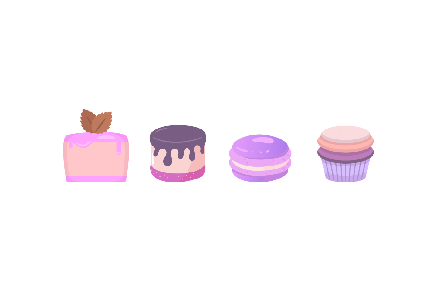 three different types of cupcakes