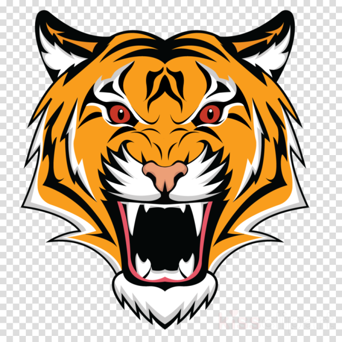 a tiger's head with its mouth open