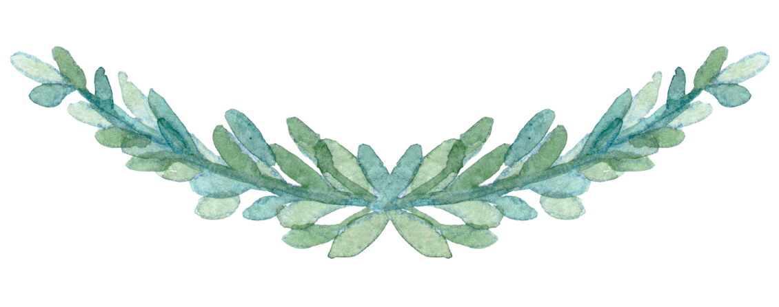 a watercolor painting of green leaves