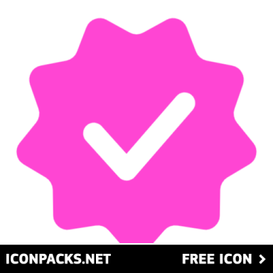 a pink icon with a check mark on it