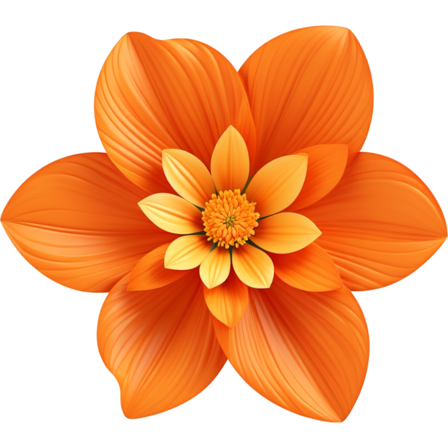 an orange flower on a white background