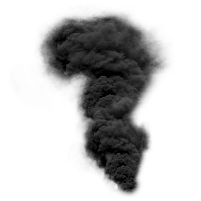 a black smoke cloud on a white background