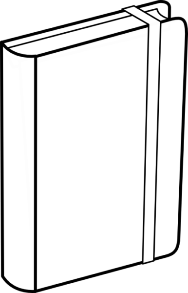 a black and white line drawing of a book