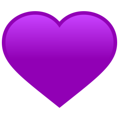 a purple heart on a white background