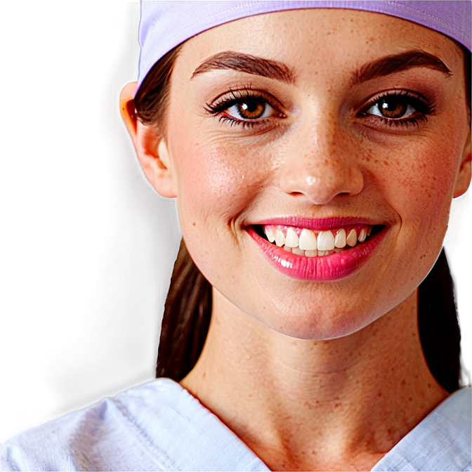 a woman wearing a purple hat