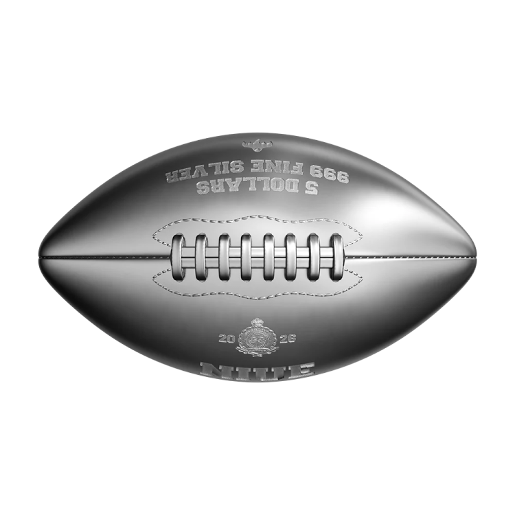 a silver football on a white background