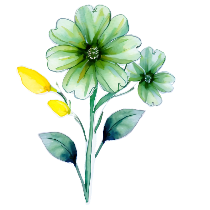 a watercolor painting of three yellow flowers