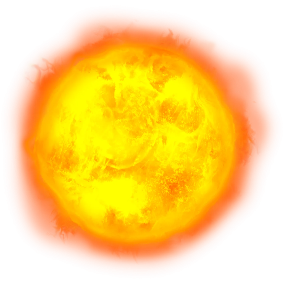 a yellow sun on a white background
