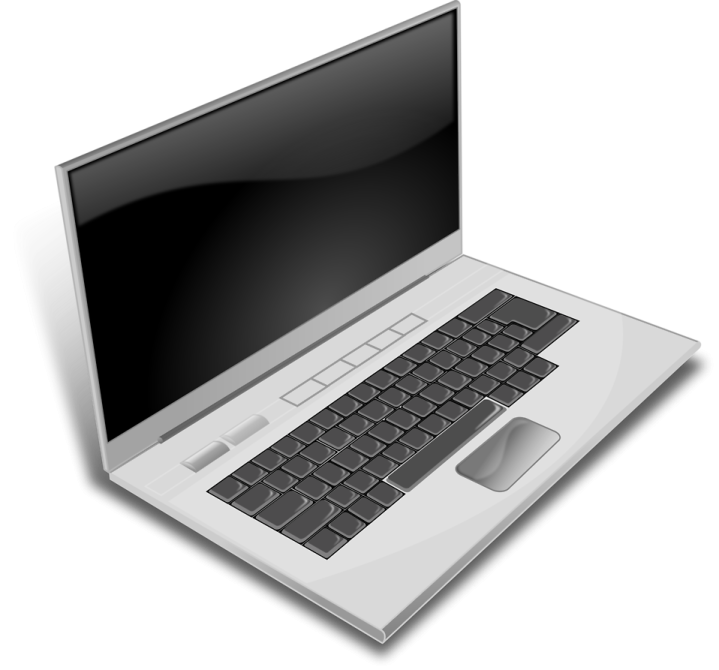 a laptop computer on a white background