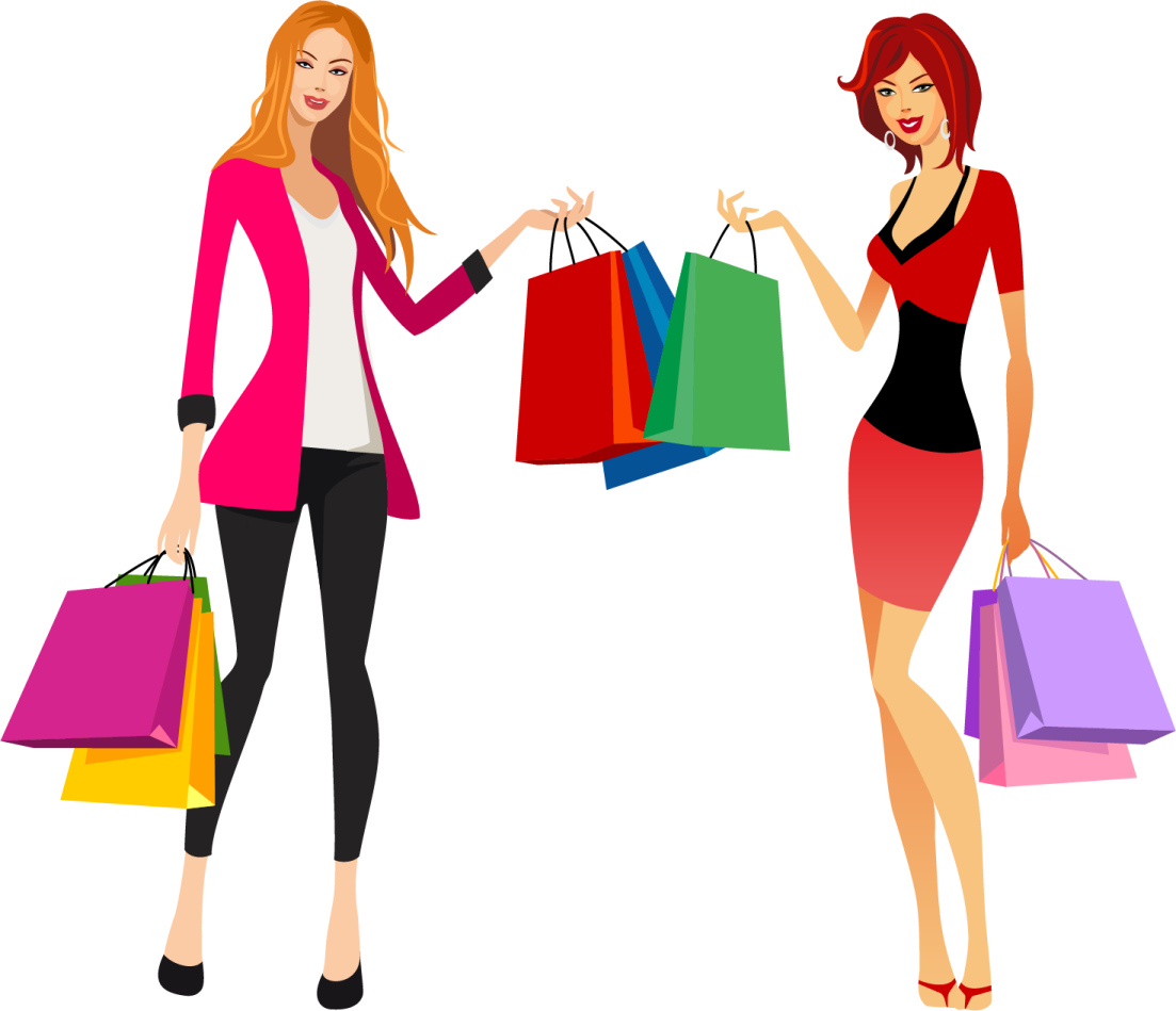 two women with shopping bags