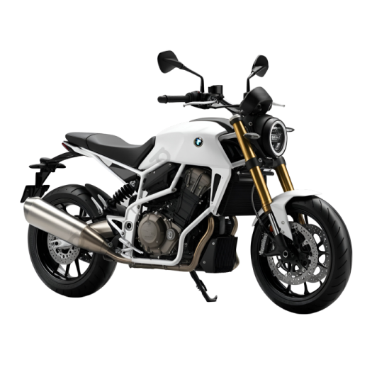 a white and black motorcycle is shown in this image
