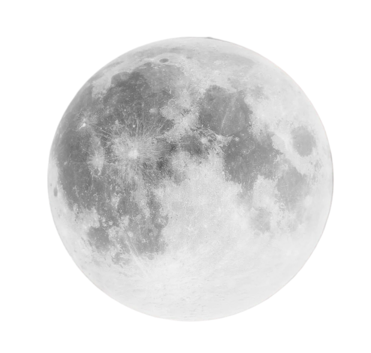 a full moon on a white background